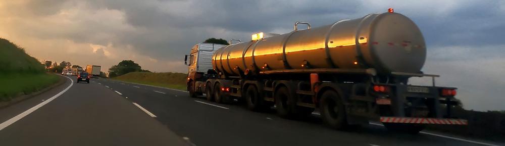 A truck driver in an articulated lorry