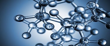glass molecules on a blue background