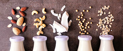 A selection of different nut based milks