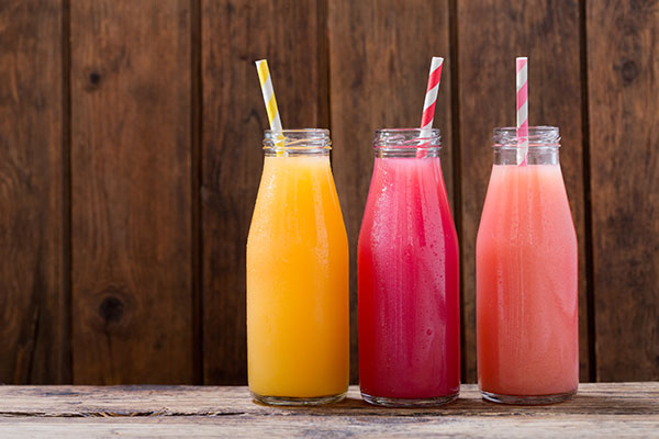 Three different fruit juices