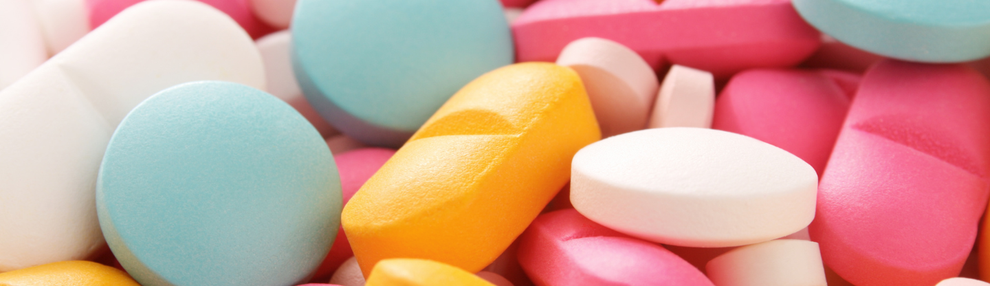 A selection of colourful pharmaceutical tablets
